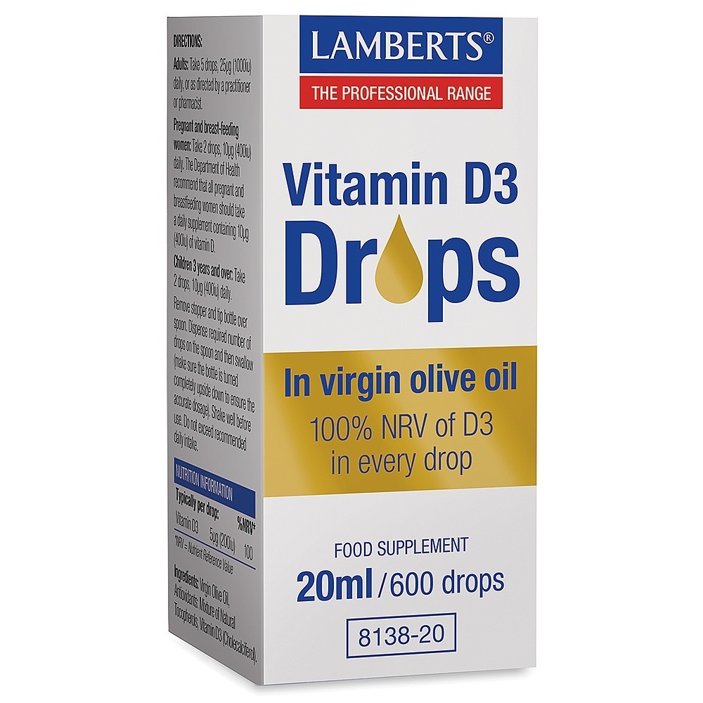 VITAMIN D3 Droppar – 20ml – Flytande D vitamin – Vårdcentralen